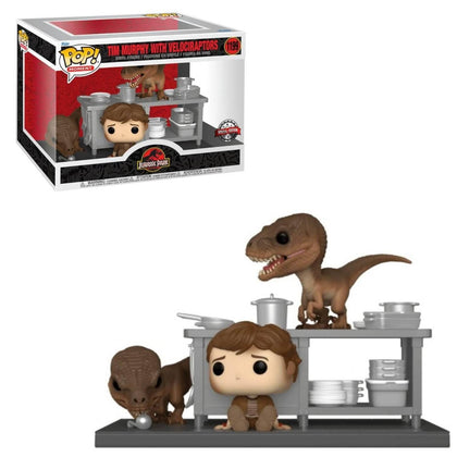 Jurassic Park POP! Moments Movies Jurassic Park- Tim & Velociraptors