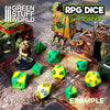 GreenStuffWorld - 7x Mix 16mm Dice - Lime Marmo