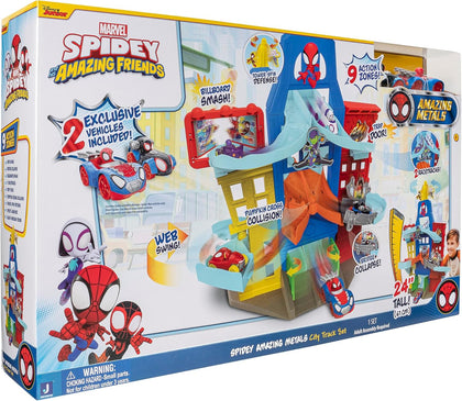 Jazwares - Spidey City Playset con 2 veicoli esclusivi