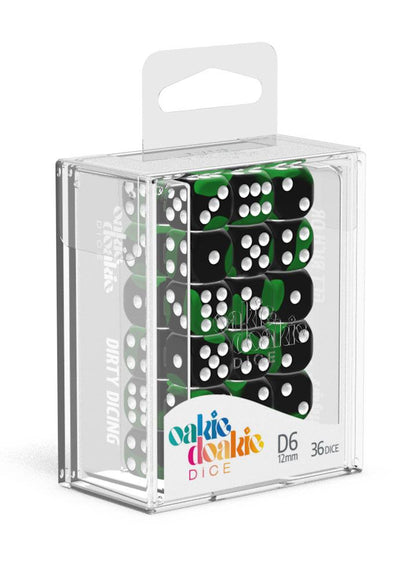 Oakie Doakie Dice D6 Dice 12 mm Glow in the Dark - Biohazard (36)