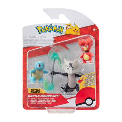 Pokémon - Battle Figure - Set 3 personaggi - Magby, Squirtle e Alolan Marowak