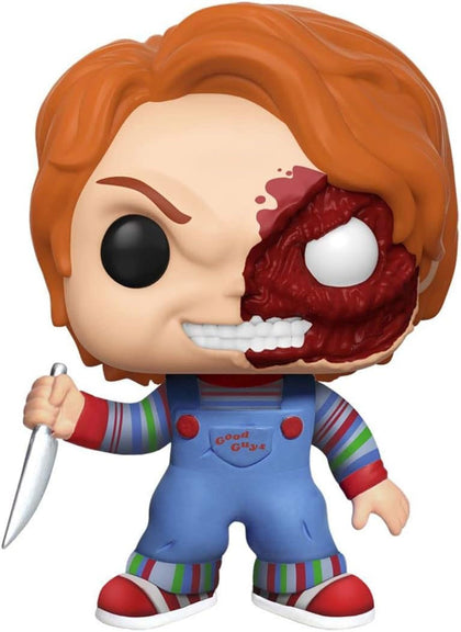 Child´s Play POP! Movies Vinyl (Exc) Figure Chucky Half (BD) 9 cm