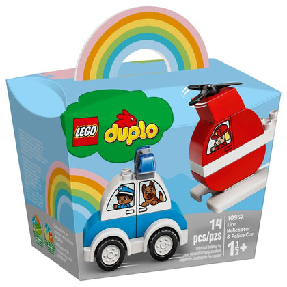 LEGO Duplo - 10957 Elicottero Antincendio e Auto della Polizia